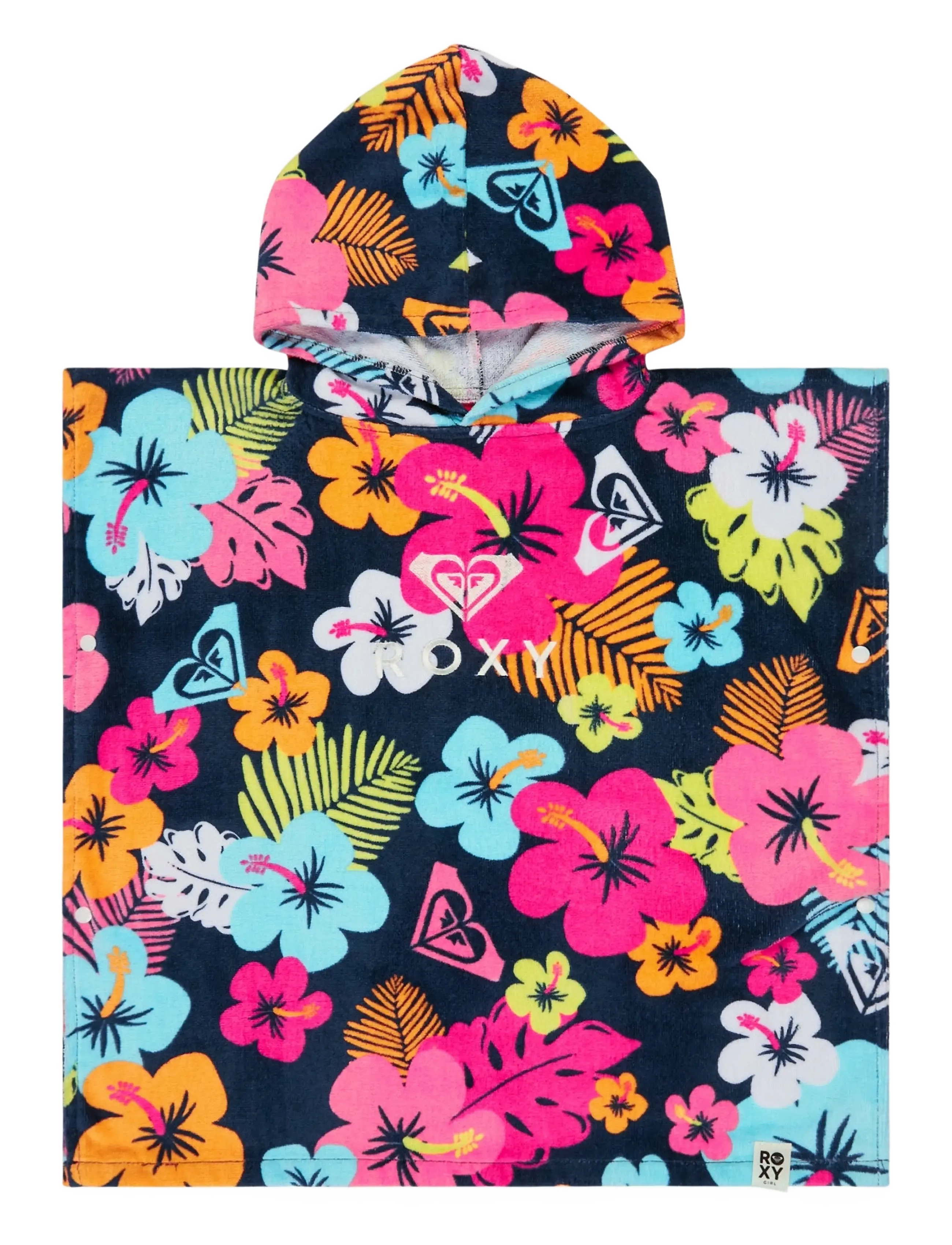 Roxy Tw Stay Magical Printed, One Size, Bath Time, Marineblau - Poncho, Kinder