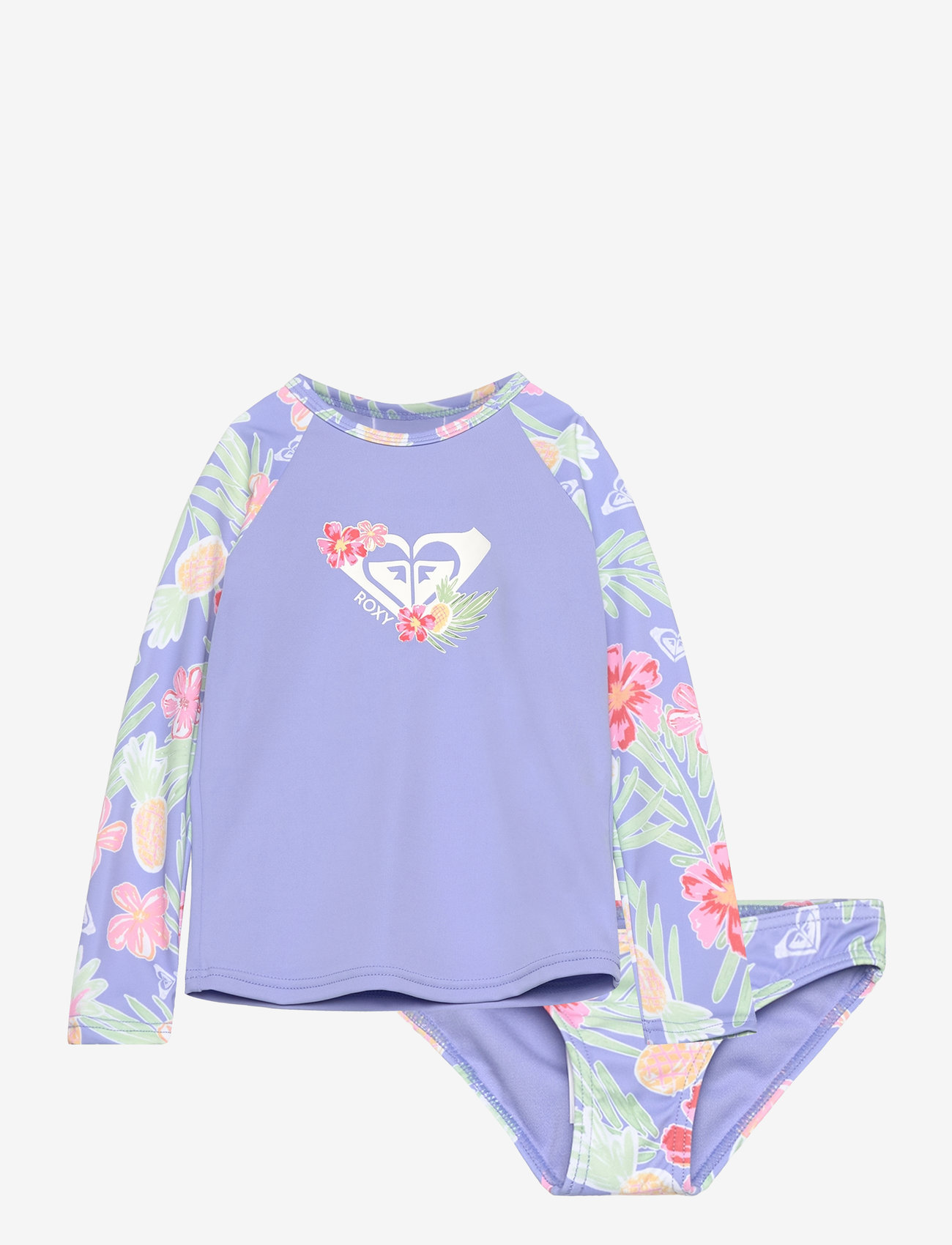 Roxy - TROPICAL STORY LS LYCRA SET - sæt med langærmet t-shirt - grapemist tropical par tay - 0