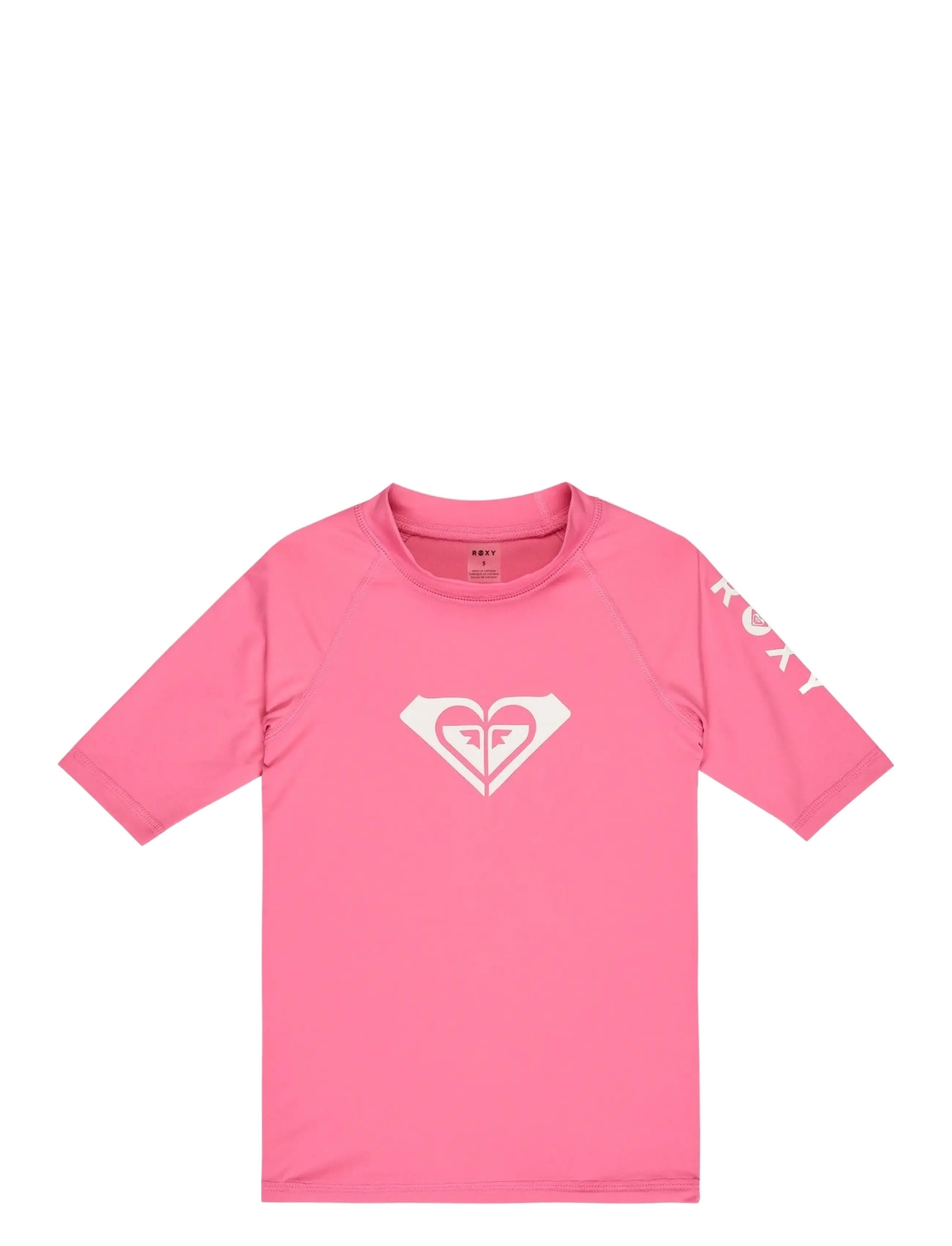 Roxy Whole Hearted Ss, Børn, Kortærmet Rashguard, Pink, Str: 104