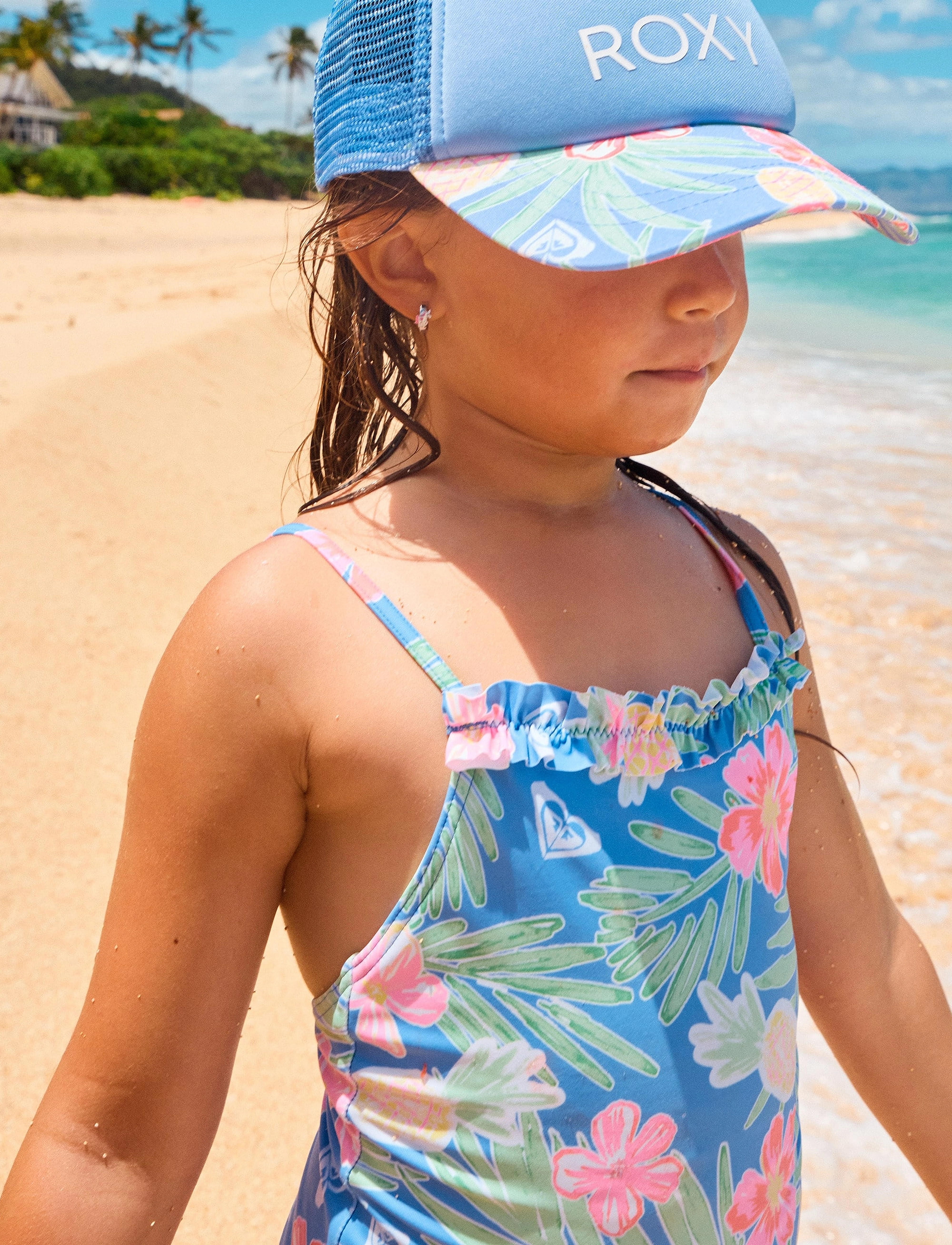 Roxy Tropical Story One Piece, 91, Bademode, Lila - Swimsuits, Kinder