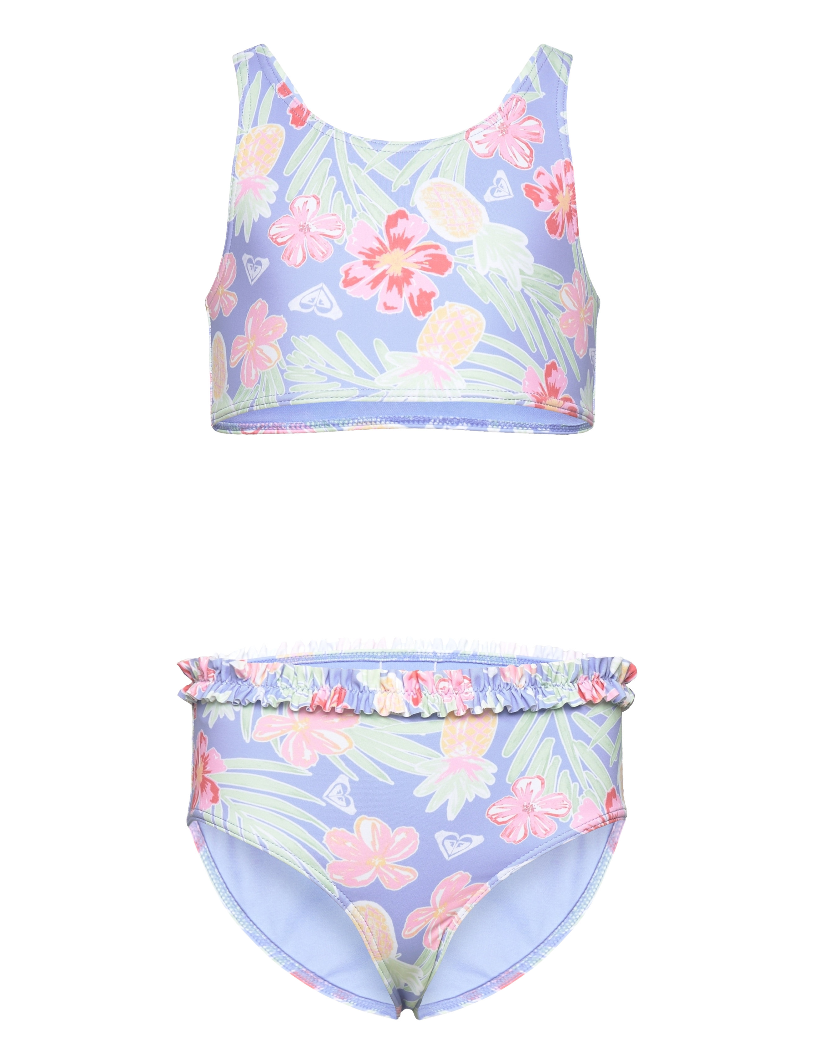 Roxy Tropical Story Crop Top Set, 91, Bademode, Blau - Bikinis, Kinder