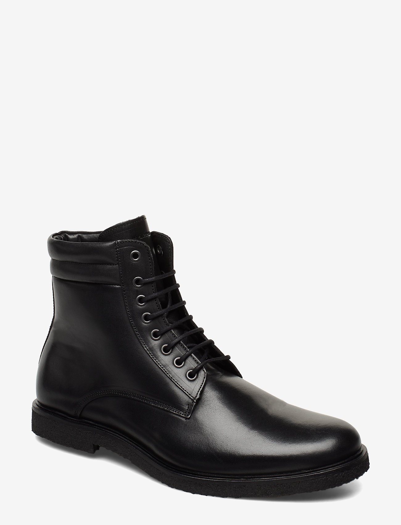 Cast Crepe Combat Boot - BLACK