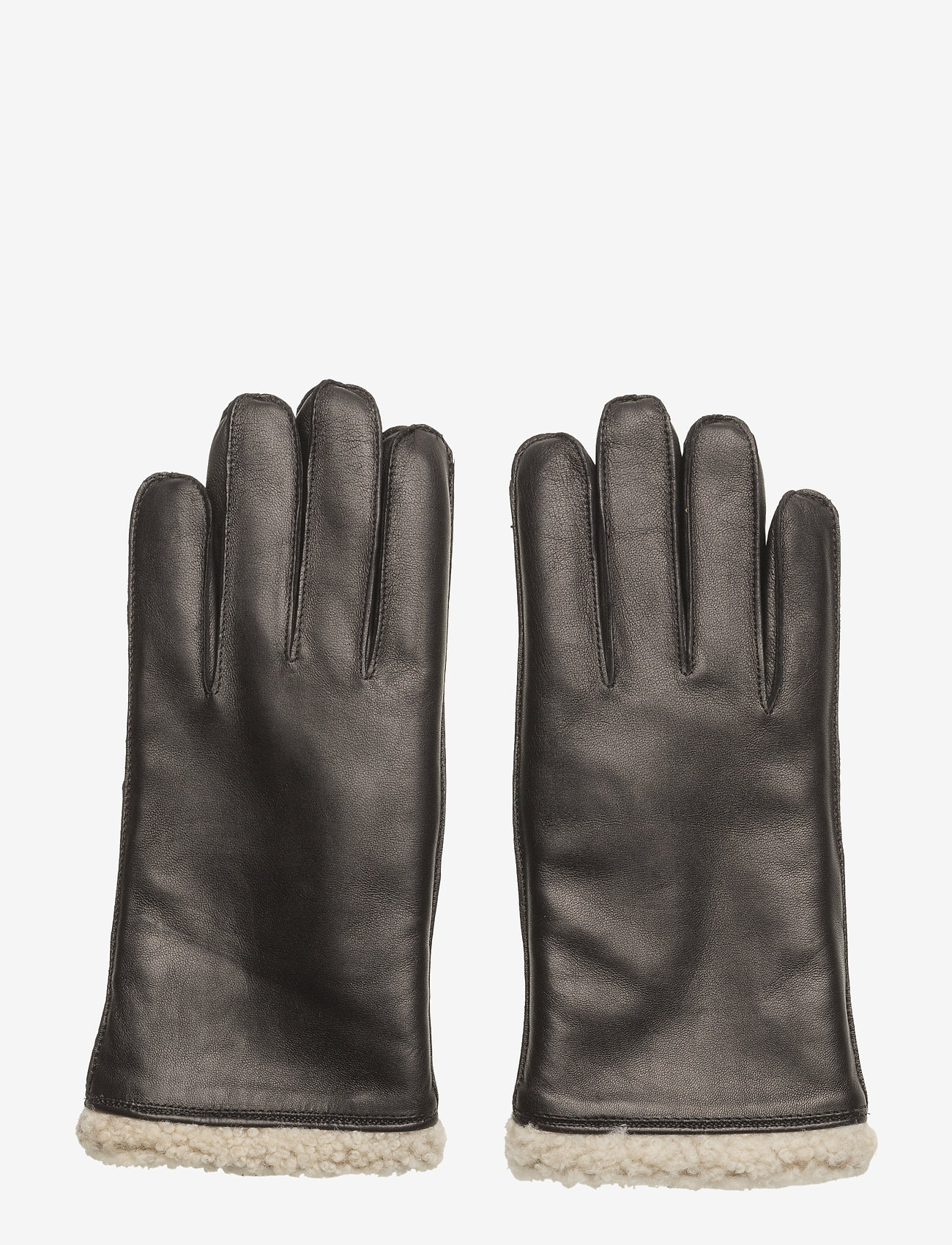 Linear Shearling Glove  Men - BLACK