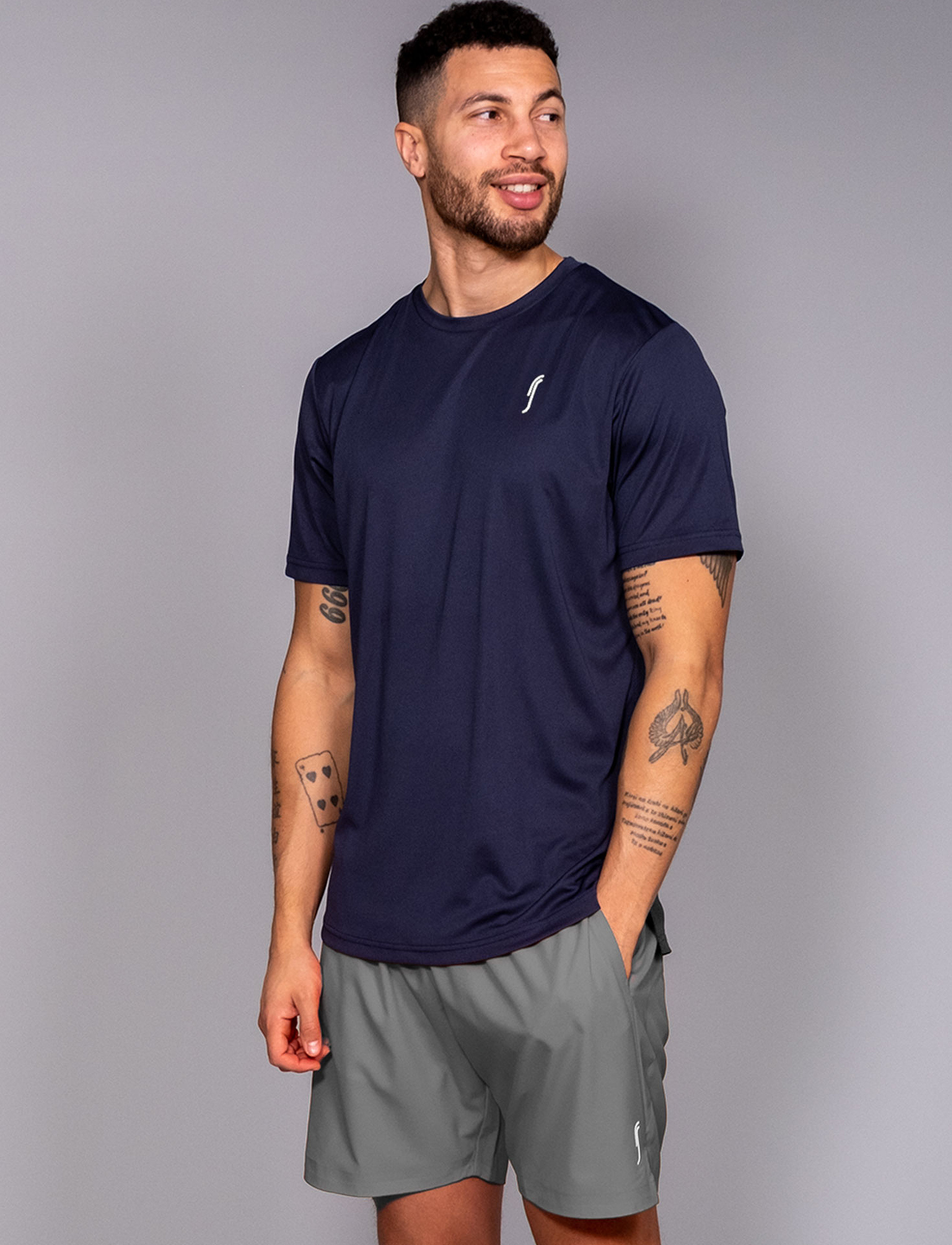RS Sports Men's Performance Tee, L, T-shirts, Marineblau - Short-sleeved, Männerswear
