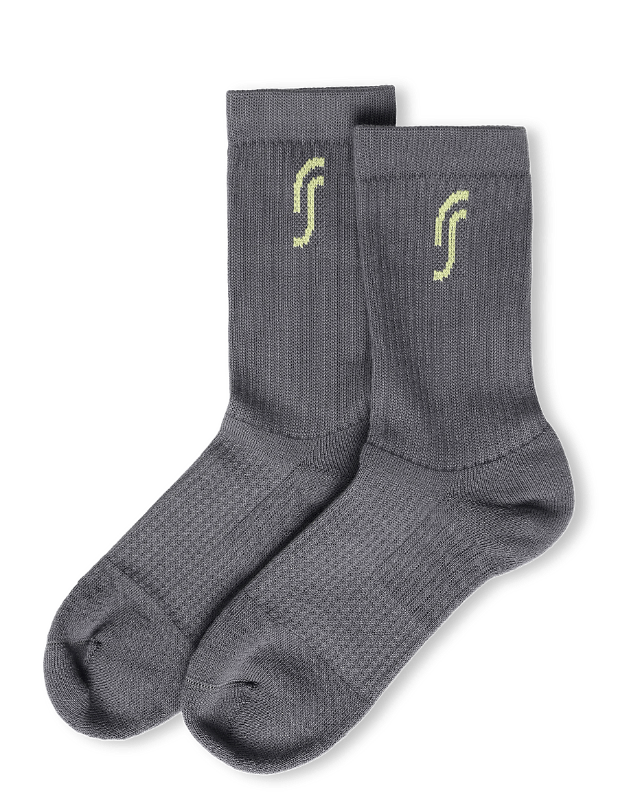 RS Sports - Cushioned Performance Socks - 3 pack (Deep Grey/Ace Yellow,43-46,par) - träningsstrumpor - deep grey/ace yellow - 1
