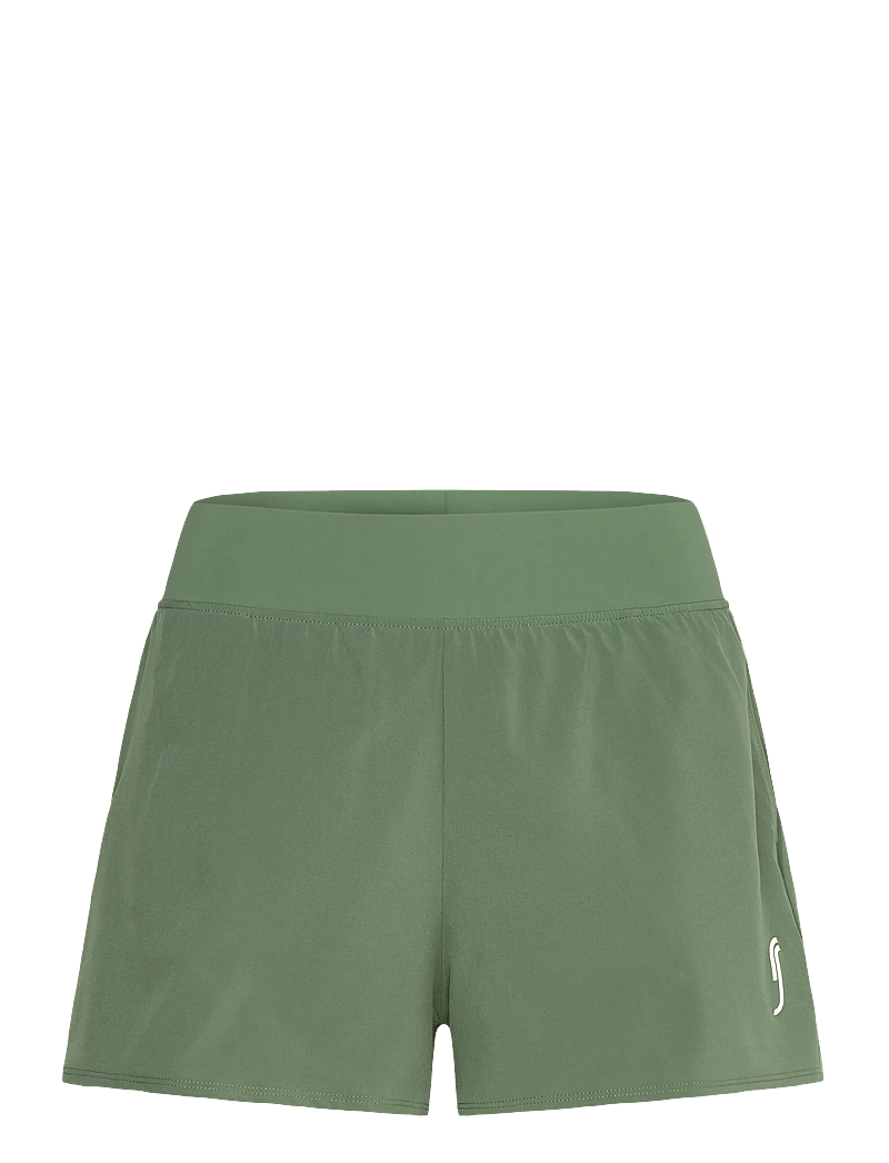 RS Sports - Women's Performance Court Shorts - 2 in 1 with ball pocket - trainingsshorts - court green - 0