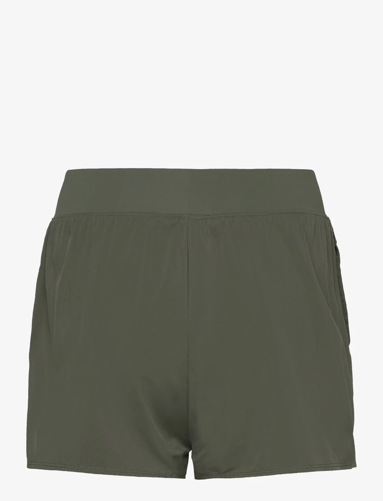 RS Sports - Women’s Performance Court Shorts - 2 in 1 with Ball Pockets - deep green - 1