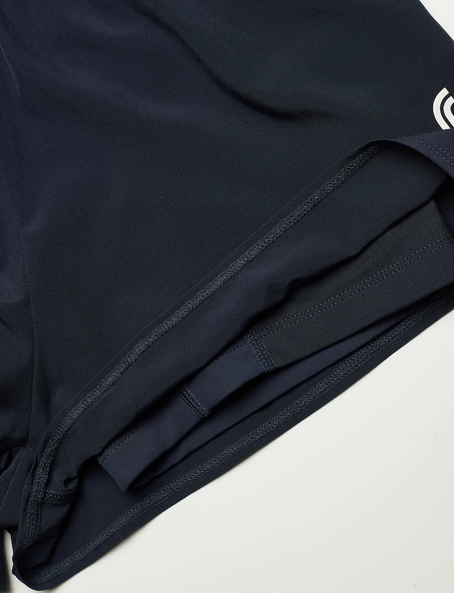 RS Sports - Women's Performance Court Shorts - 2 in 1 with Ball Pockets (Black/White,L,st) - træningsshorts - navy - 2