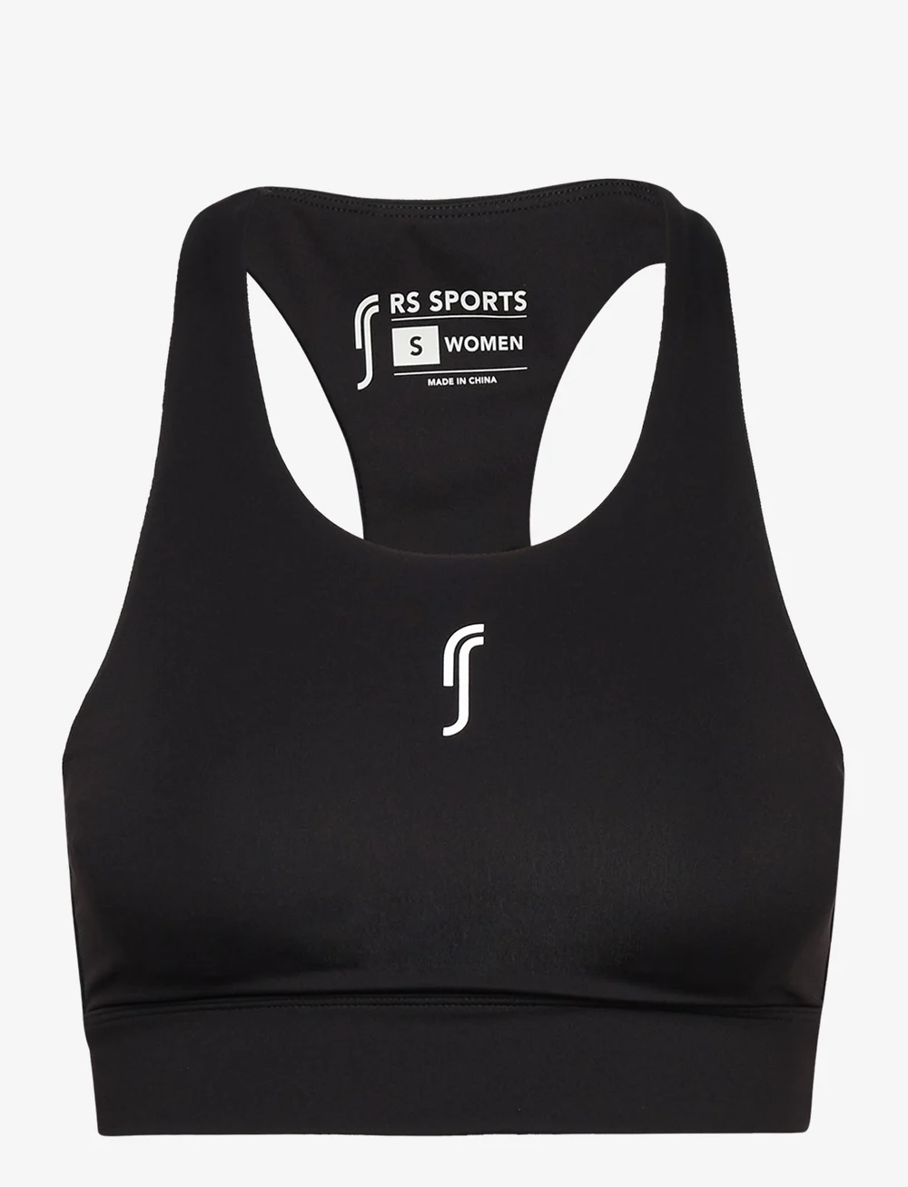 RS Sports - Women's Stretch Tech Sports Bra Logo - sports-bh'er - black - 1