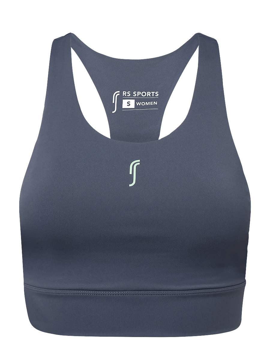 RS Sports - Women's Stretch Tech Sports Bra Logo (Deep Grey/Ace Yellow,XL,st) - sport-bhs - deep grey/ace yellow - 0