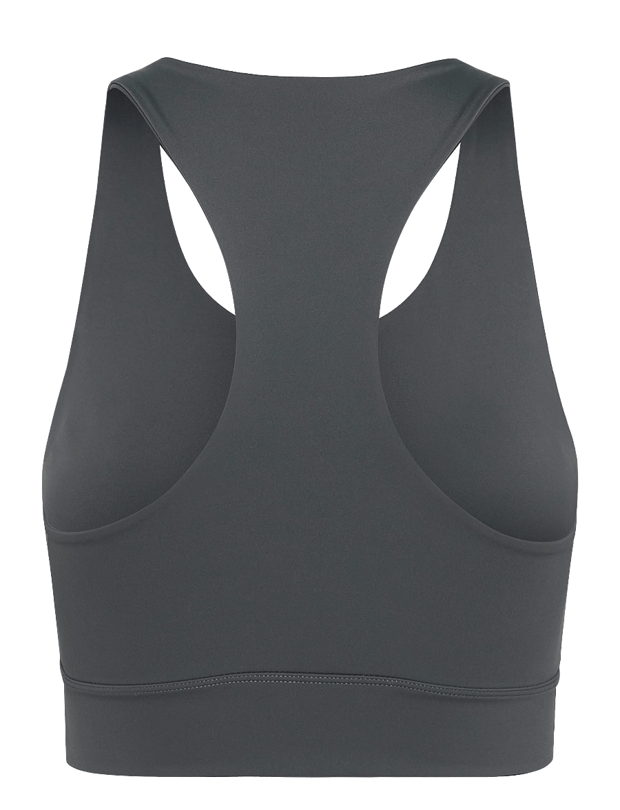 RS Sports - Women's Stretch Tech Sports Bra Logo (Deep Grey/Ace Yellow,XL,st) - sport-bhs - deep grey/ace yellow - 1