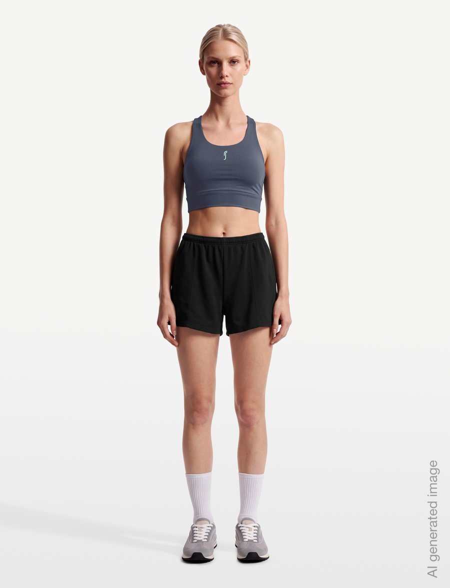 RS Sports - Women's Stretch Tech Sports Bra Logo (Deep Grey/Ace Yellow,XL,st) - spordi-rinnahoidjad - deep grey/ace yellow - 0