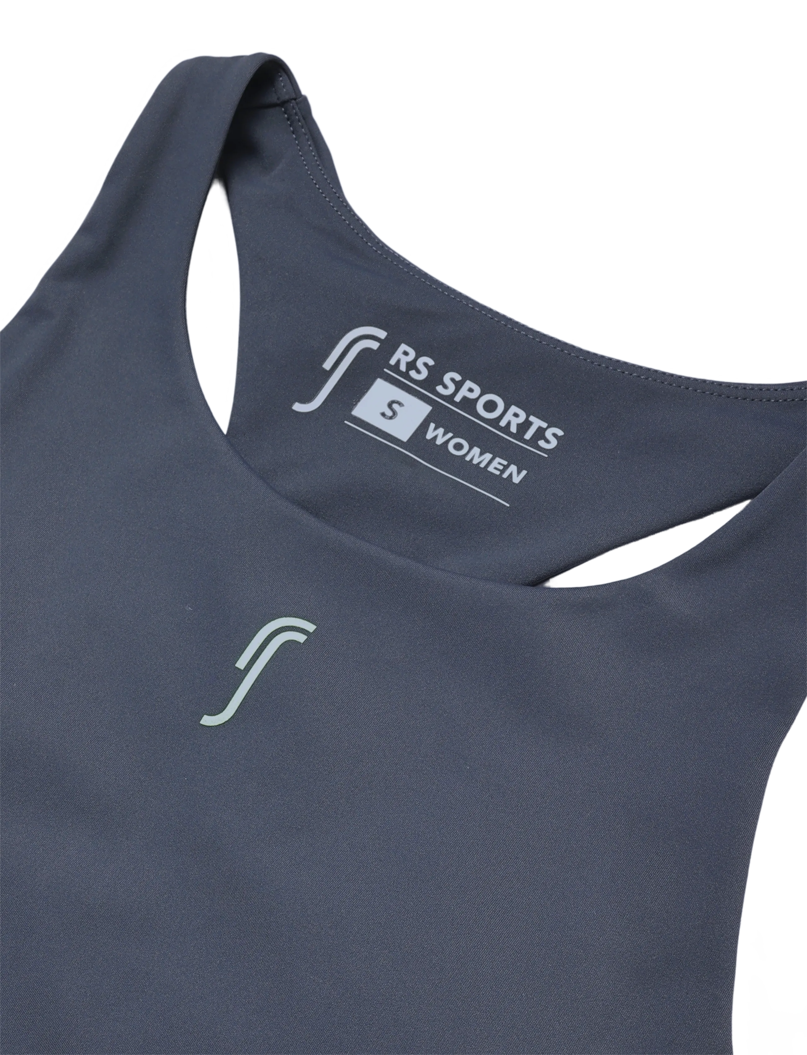 RS Sports - Women's Stretch Tech Sports Bra Logo (Deep Grey/Ace Yellow,XL,st) - sport-bhs - deep grey/ace yellow - 2