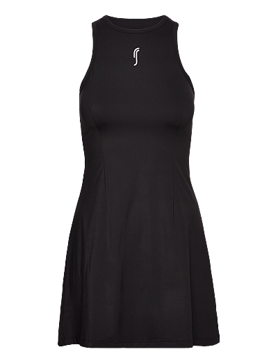 RS Sports Women's Court Match Dress w. inner shorts (Black/White,S,st) - Kleidung - BLACK / black