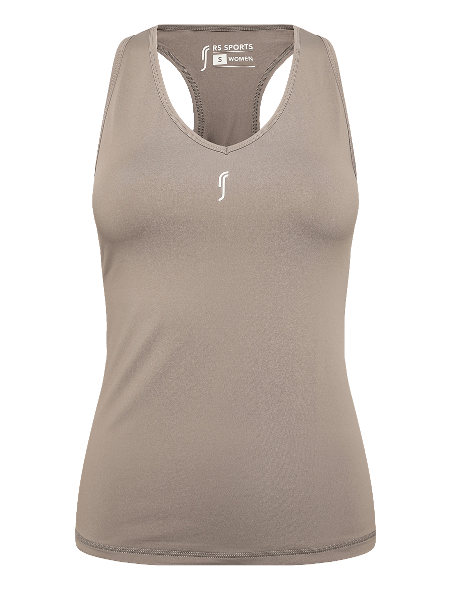 RS Sports - Women's Court V-neck Top (Brown/White,XS,st) - Õlapaeltega pluusid - brown/white - 0