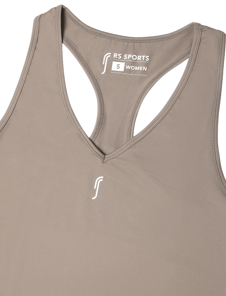 RS Sports - Women's Court V-neck Top (Brown/White,XS,st) - Õlapaeltega pluusid - brown/white - 2