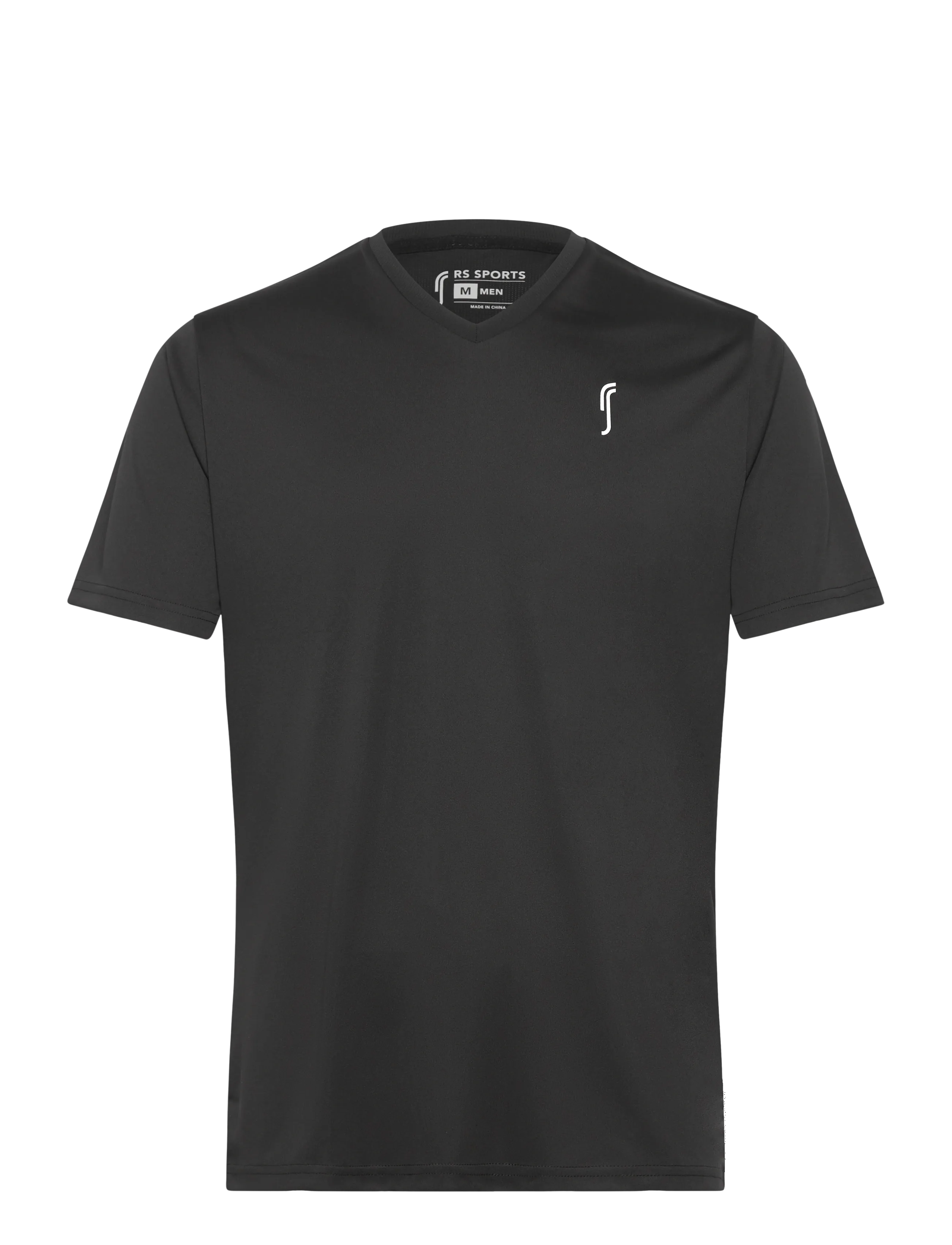 RS Sports Men's Performance Tee V Neck, XS, Sport Oberteile, Schwarz - T-shirts, Männerswear