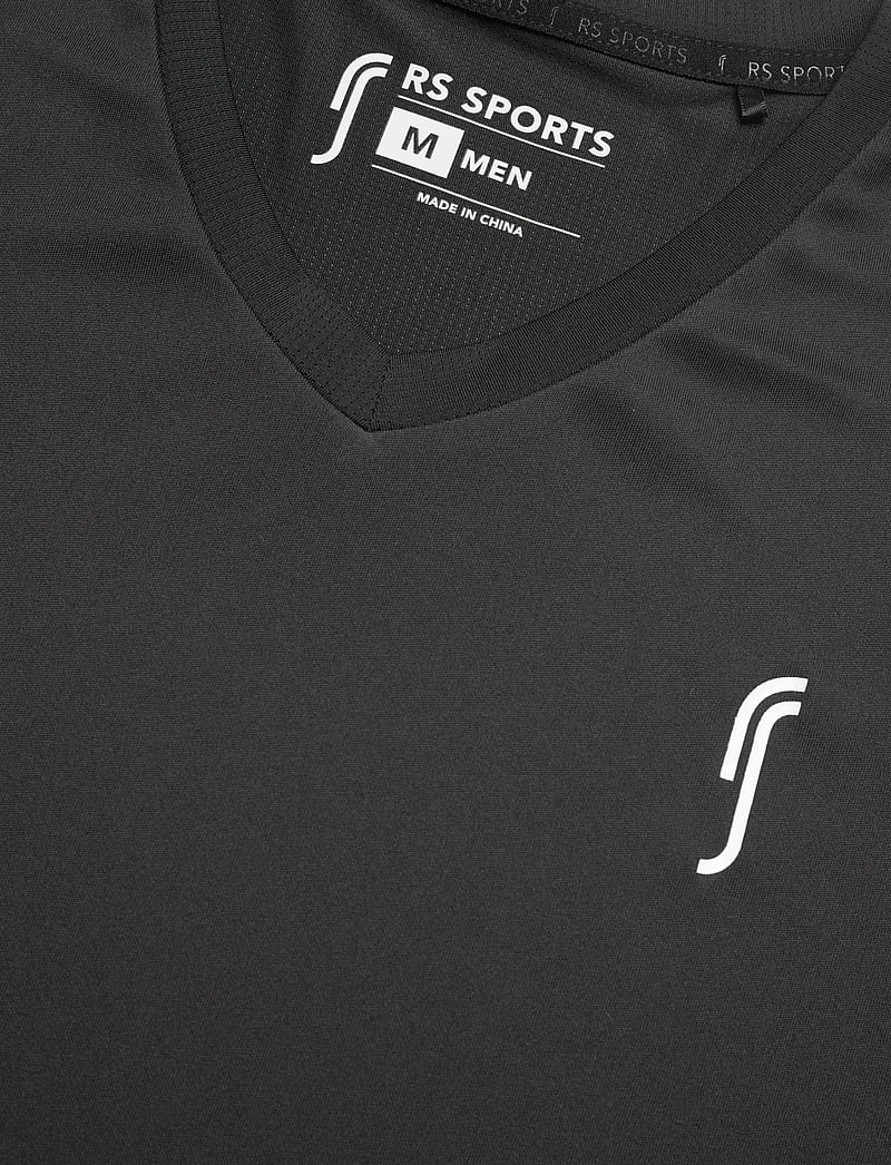 RS Sports - Men's Performance Tee - V neck - t-shirts - black/white - 2