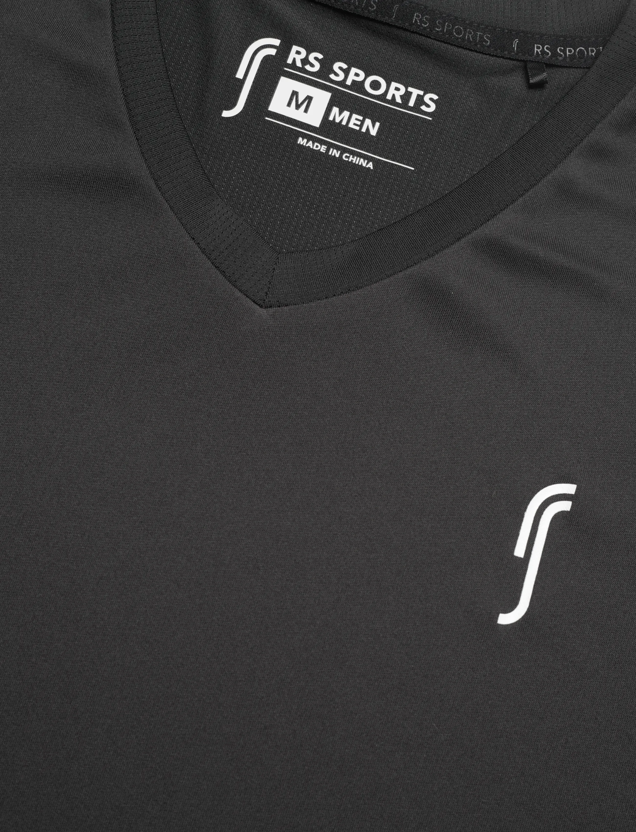 RS Sports - Men's Performance Tee - V neck - lühikeste varrukatega t-särgid - black/white - 2