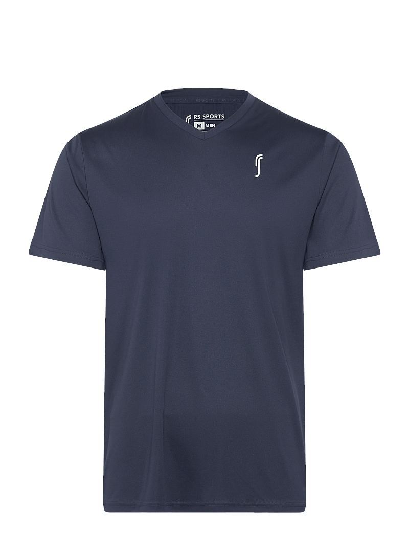 RS Sports - Men's Performance Tee - V neck - t-shirts - navy/white - 0