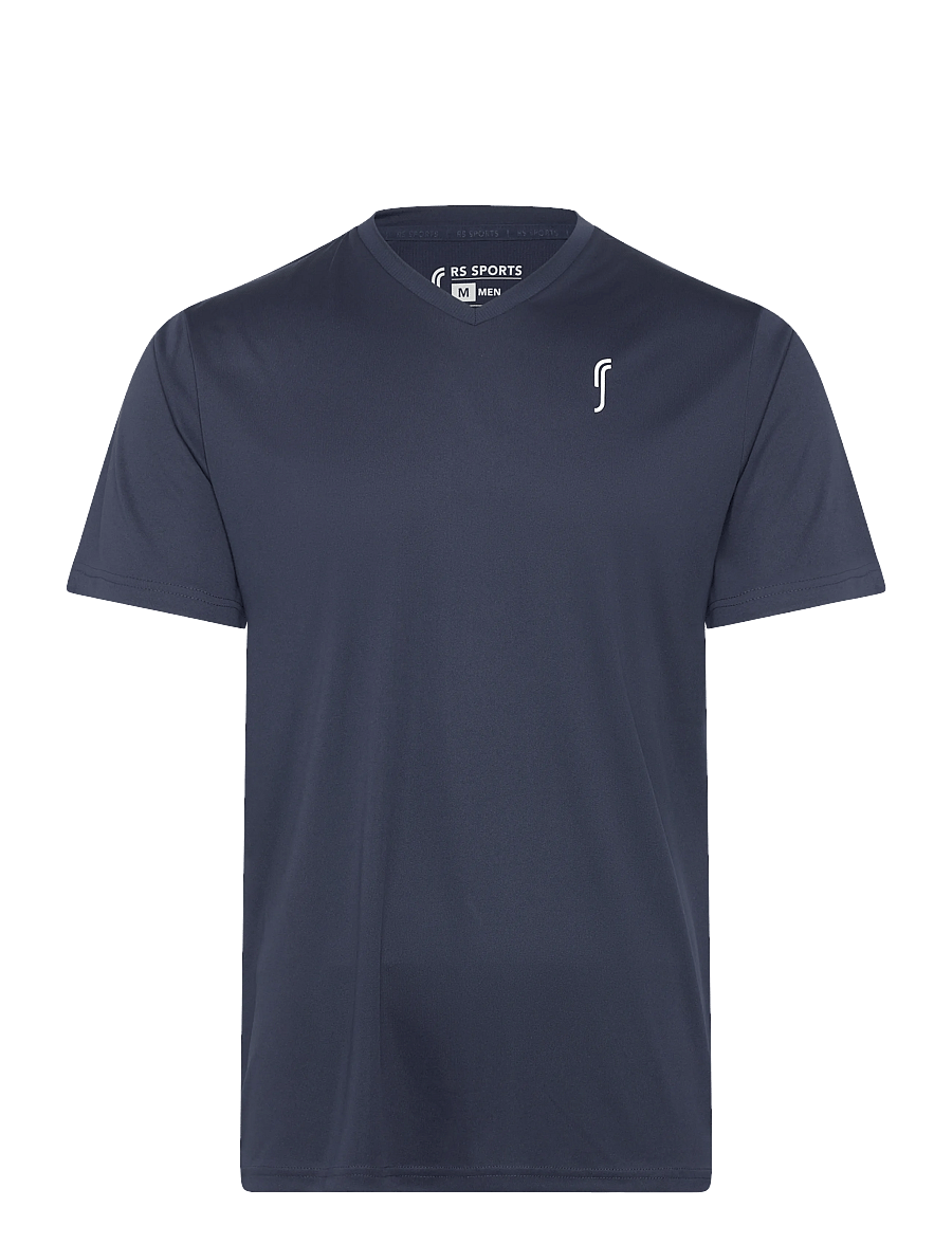 RS Sports - Men's Performance Tee - V neck - t-shirts - navy/white - 0