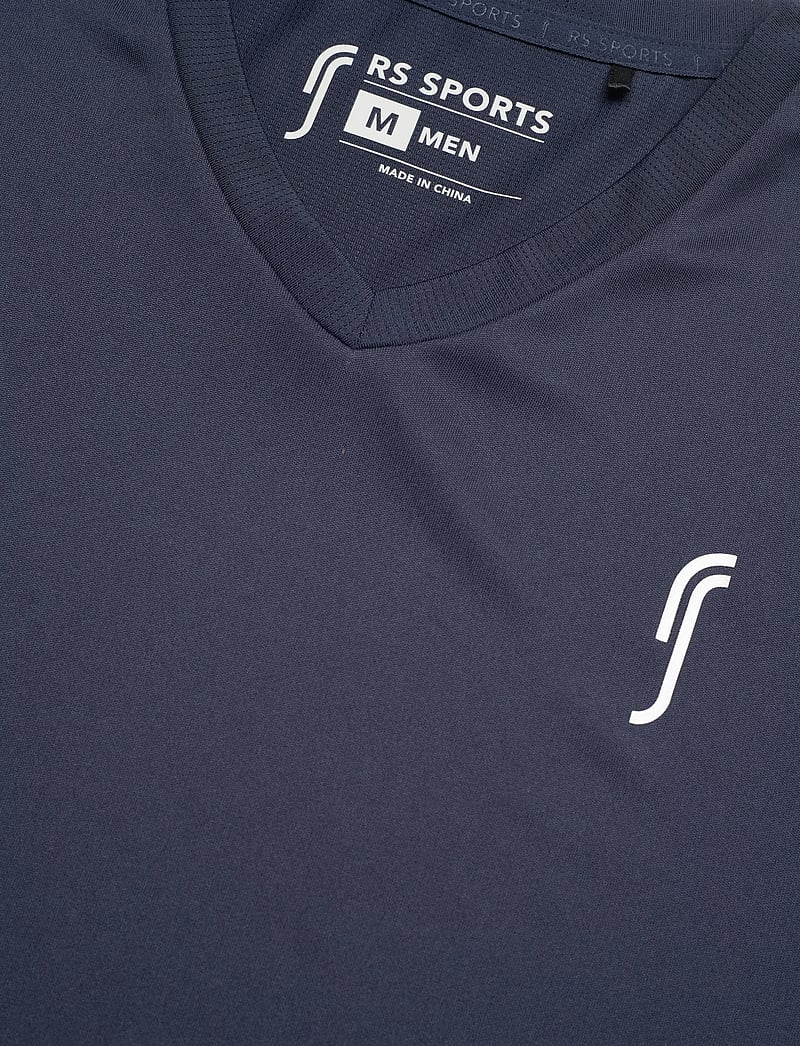 RS Sports - Men's Performance Tee - V neck - t-shirts - navy/white - 2