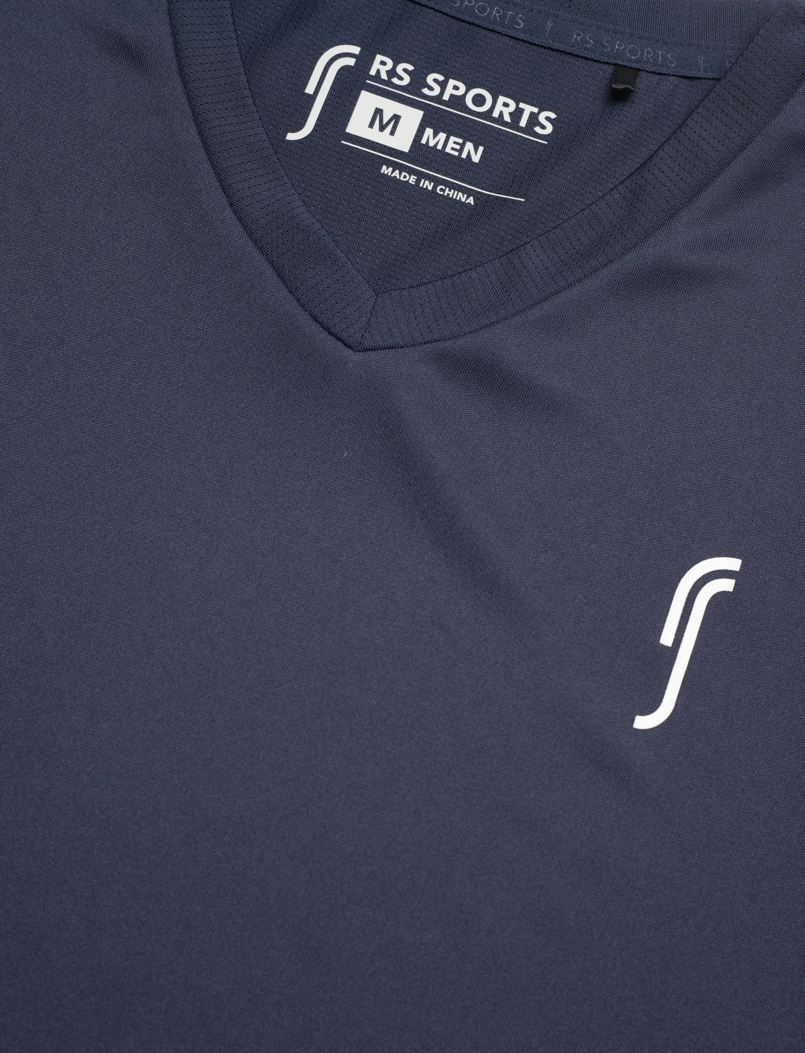 RS Sports - Men's Performance Tee - V neck - kurzärmelige - navy/white - 2