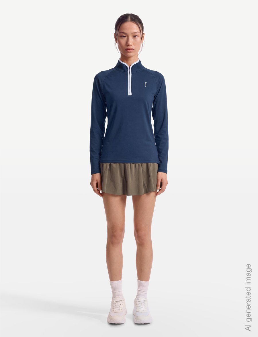 RS Sports - Women's National Team Half Zip REC (Navy,M,st) - langarmshirts - navy - 0