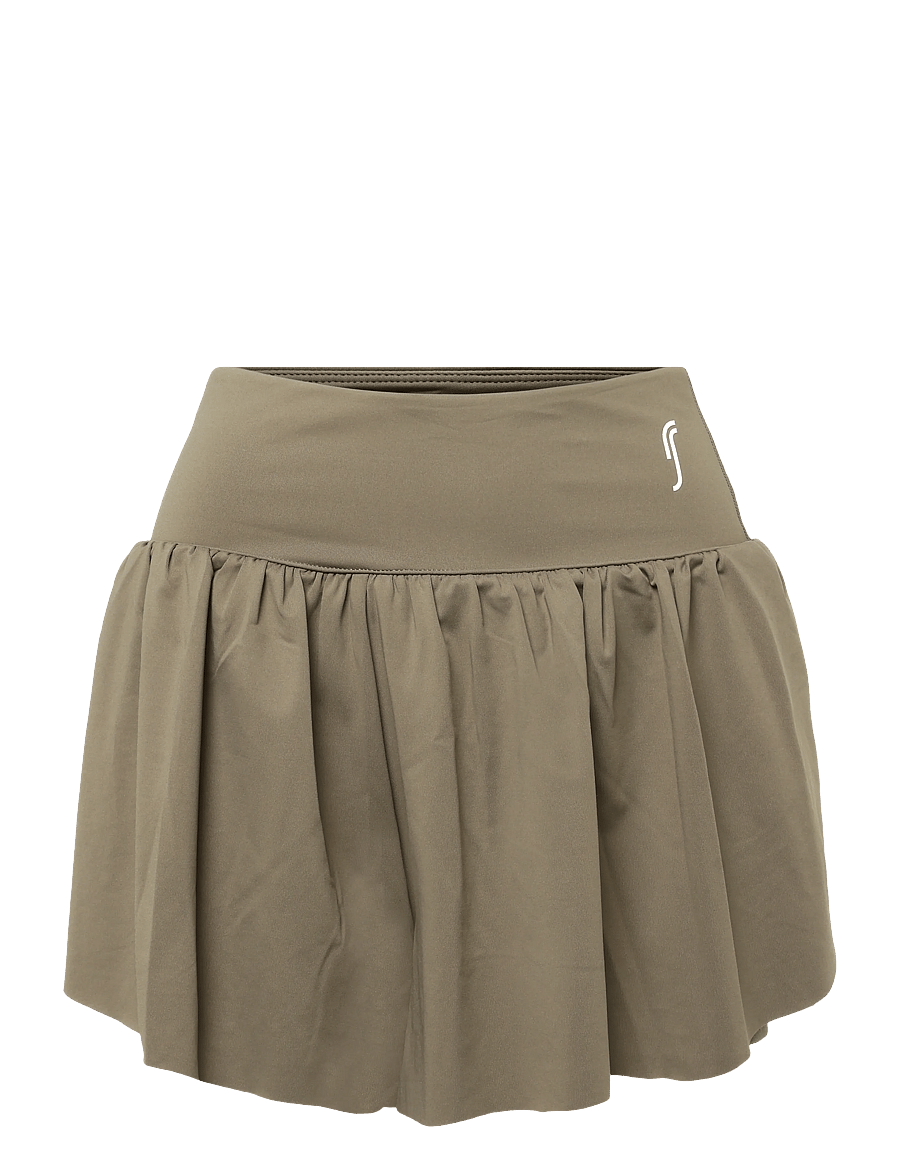 RS Sports - Women's Court Pleated Shorts (Brown/White,L,st) - trainingsshorts - brown/white - 0