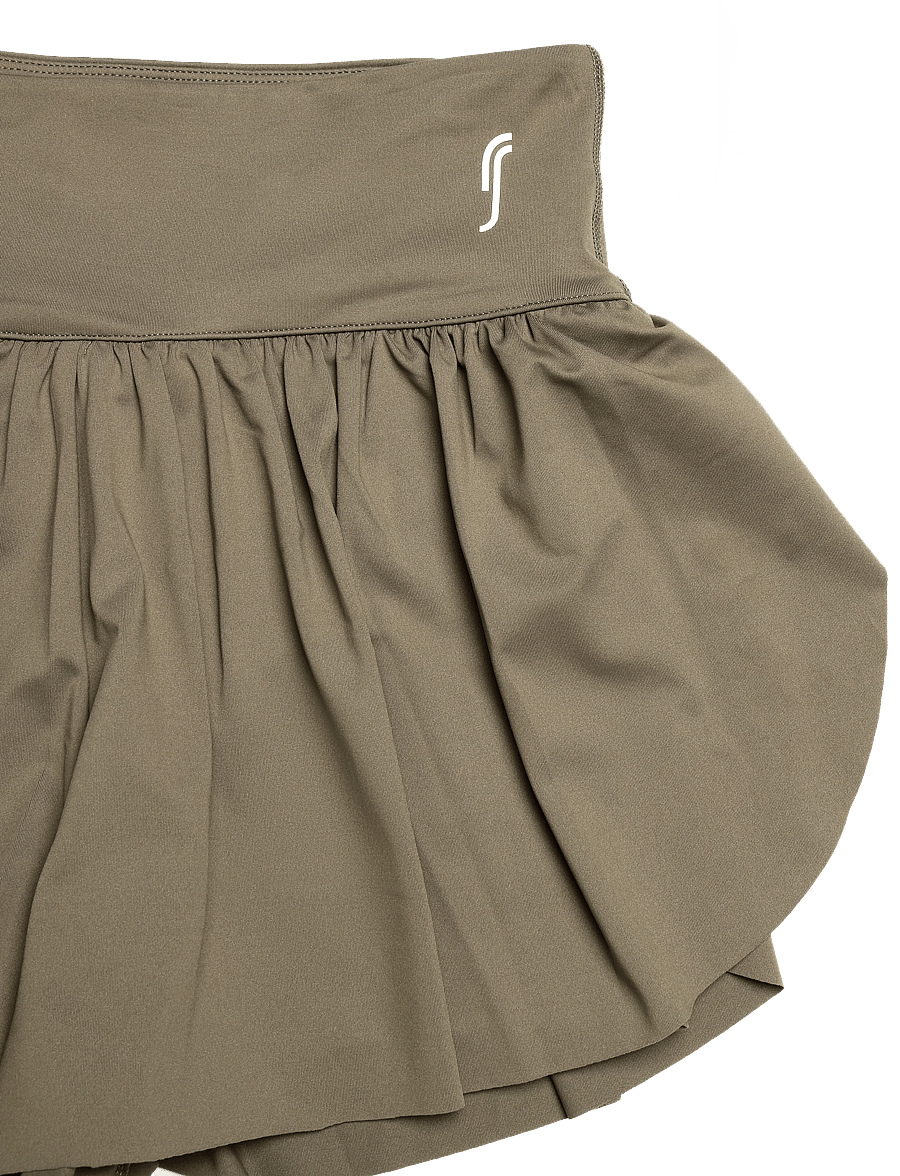 RS Sports - Women's Court Pleated Shorts (Brown/White,L,st) - trainingsshorts - brown/white - 2