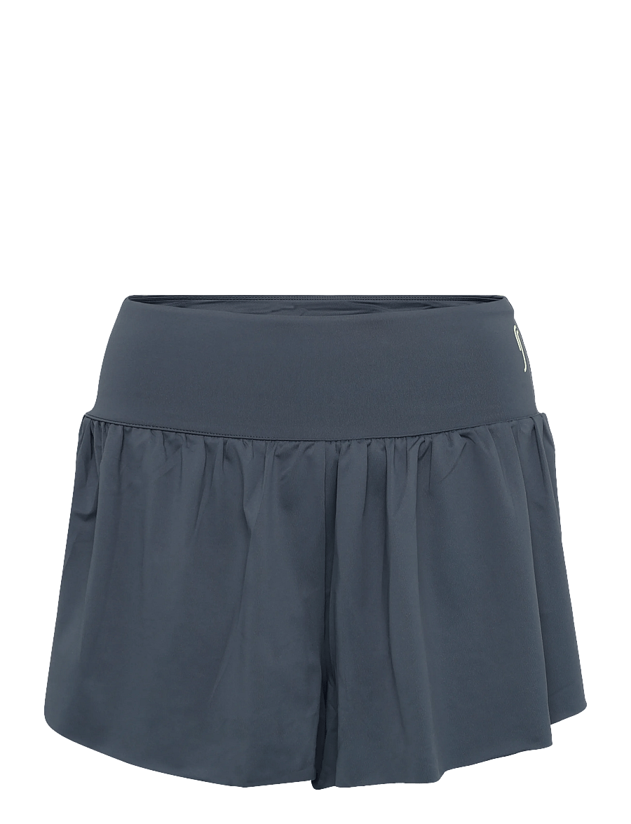 RS Sports - Women's Court Pleated Shorts (Deep Grey/Ace Yellow,XS,st) - træningsshorts - deep grey/ace yellow - 0