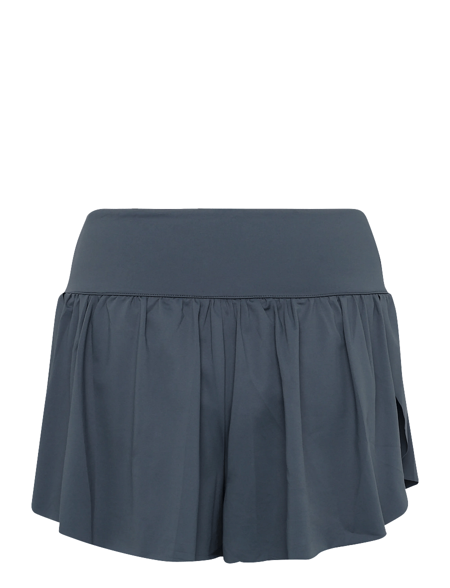 RS Sports - Women's Court Pleated Shorts (Deep Grey/Ace Yellow,XS,st) - træningsshorts - deep grey/ace yellow - 1
