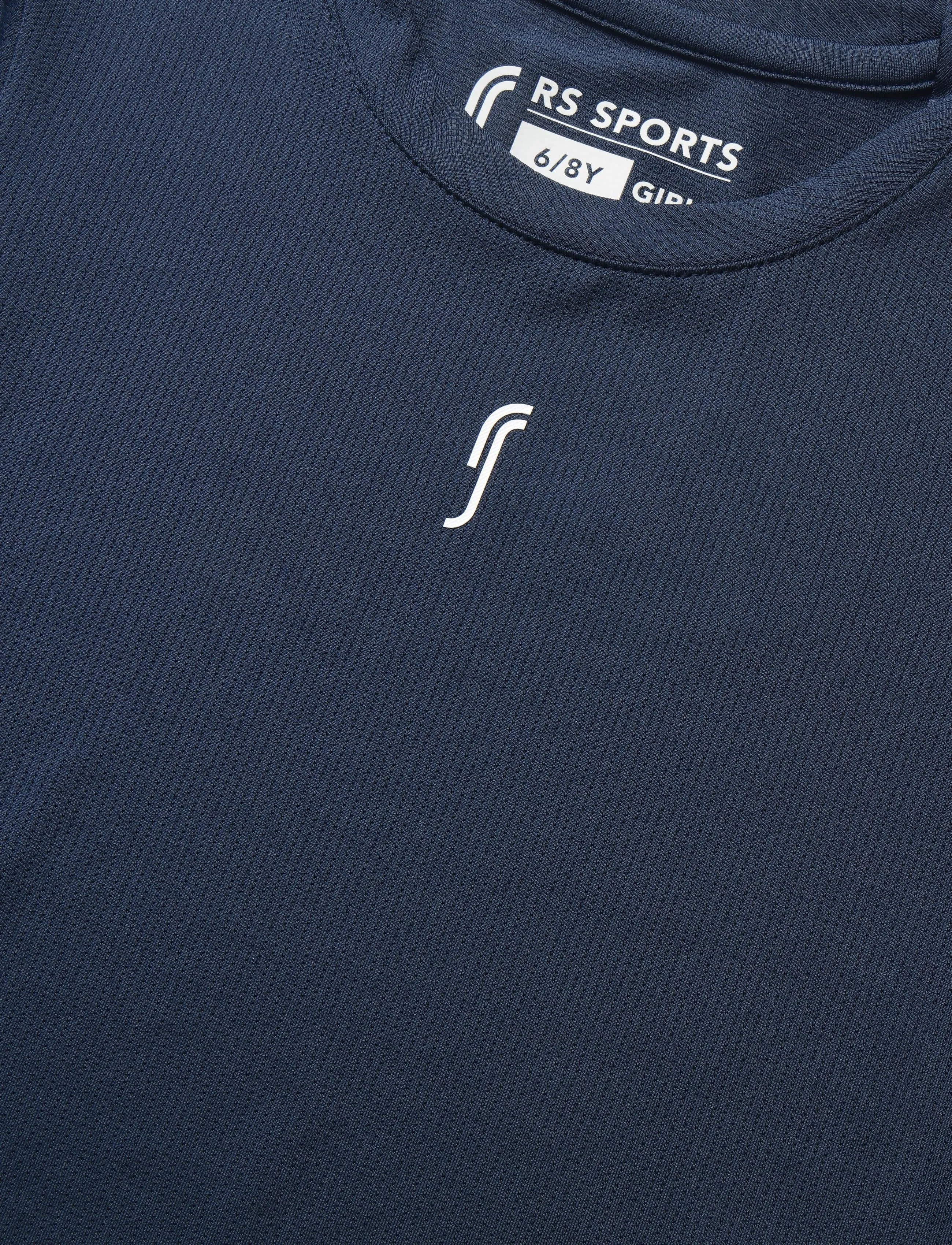 RS Sports - Girl’s Performance Top - Mesh  - navy/white - 2