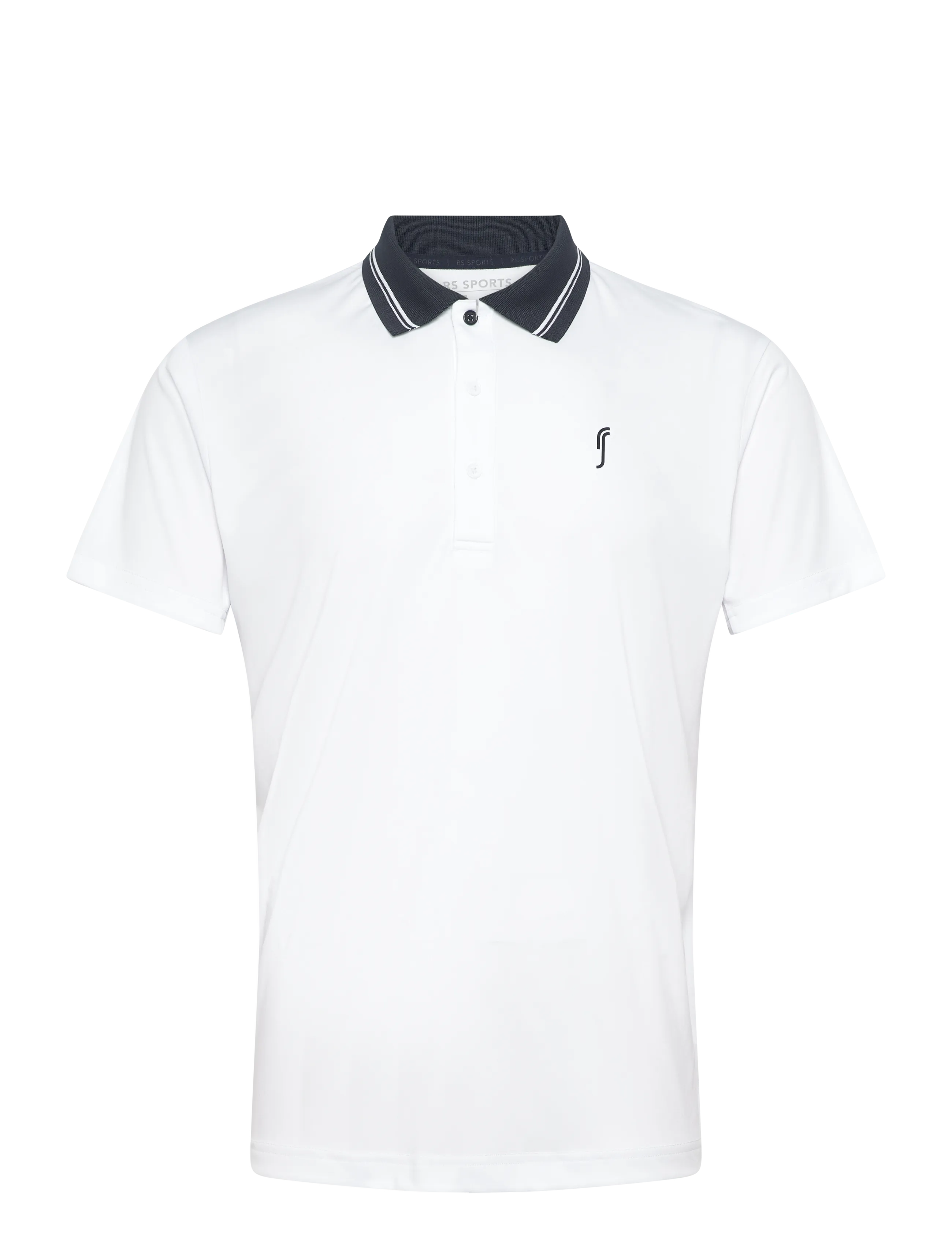 RS Sports Men's Performance Court Polo - Striped Collar REC - Schlägersportarten - WHITE / white