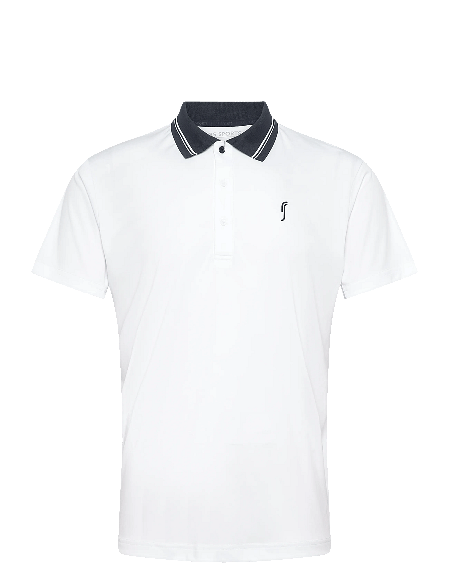 RS Sports - Men's Performance Court Polo - Striped Collar REC - polo's - white - 0
