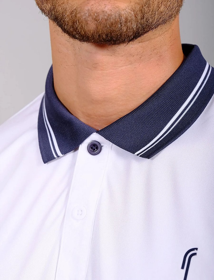 RS Sports - Men's Performance Court Polo - Striped Collar REC - polo marškinėliai - white - 4