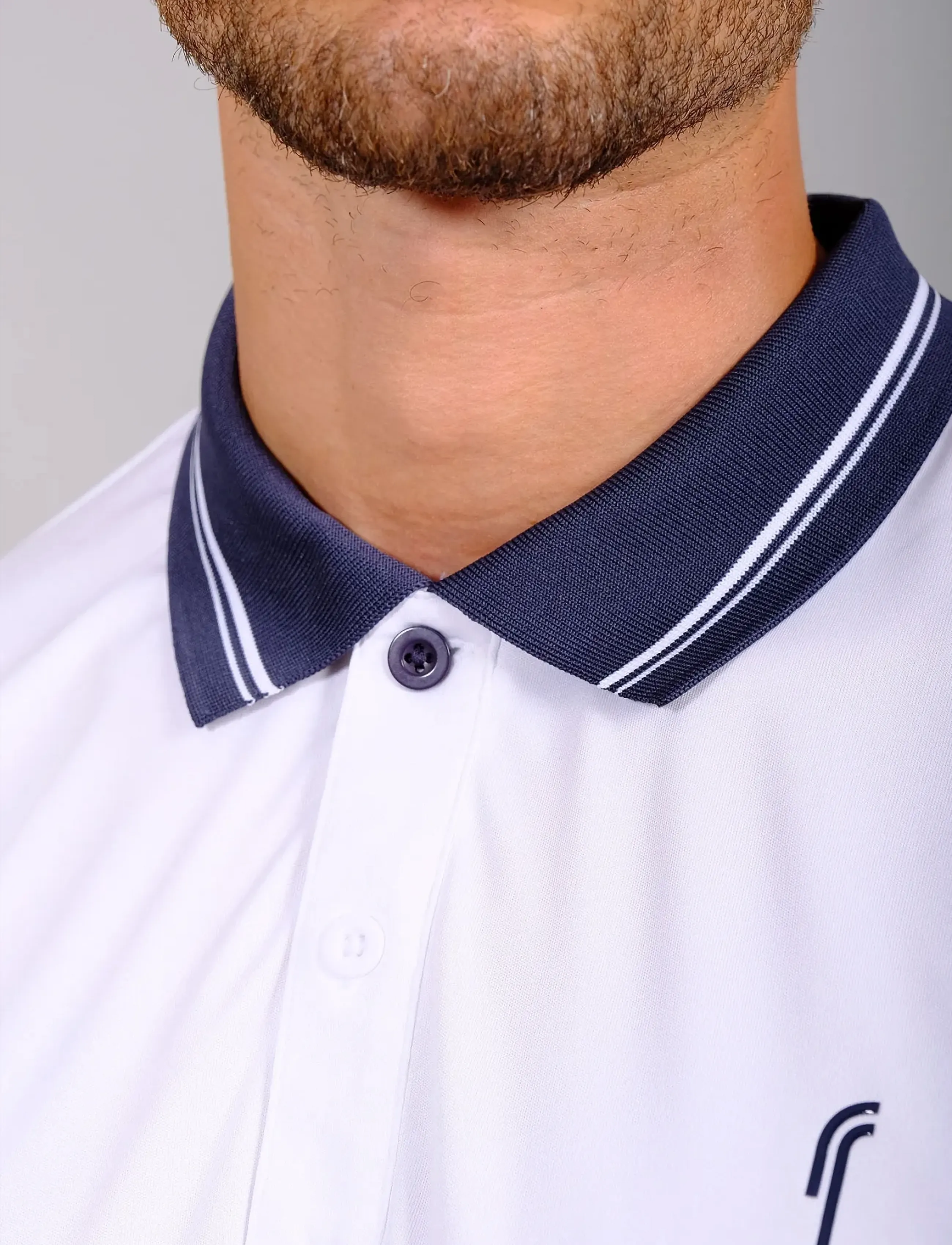 RS Sports - Men's Performance Court Polo - Striped Collar REC - poloshirts - white - 4