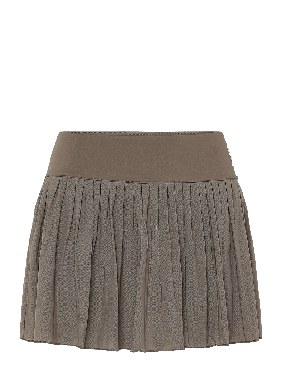 RS Sports - Women's Court Pleated Skirt - Mesh (Brown/White,M,st) - kjoler & nederdele - brown/white - 0