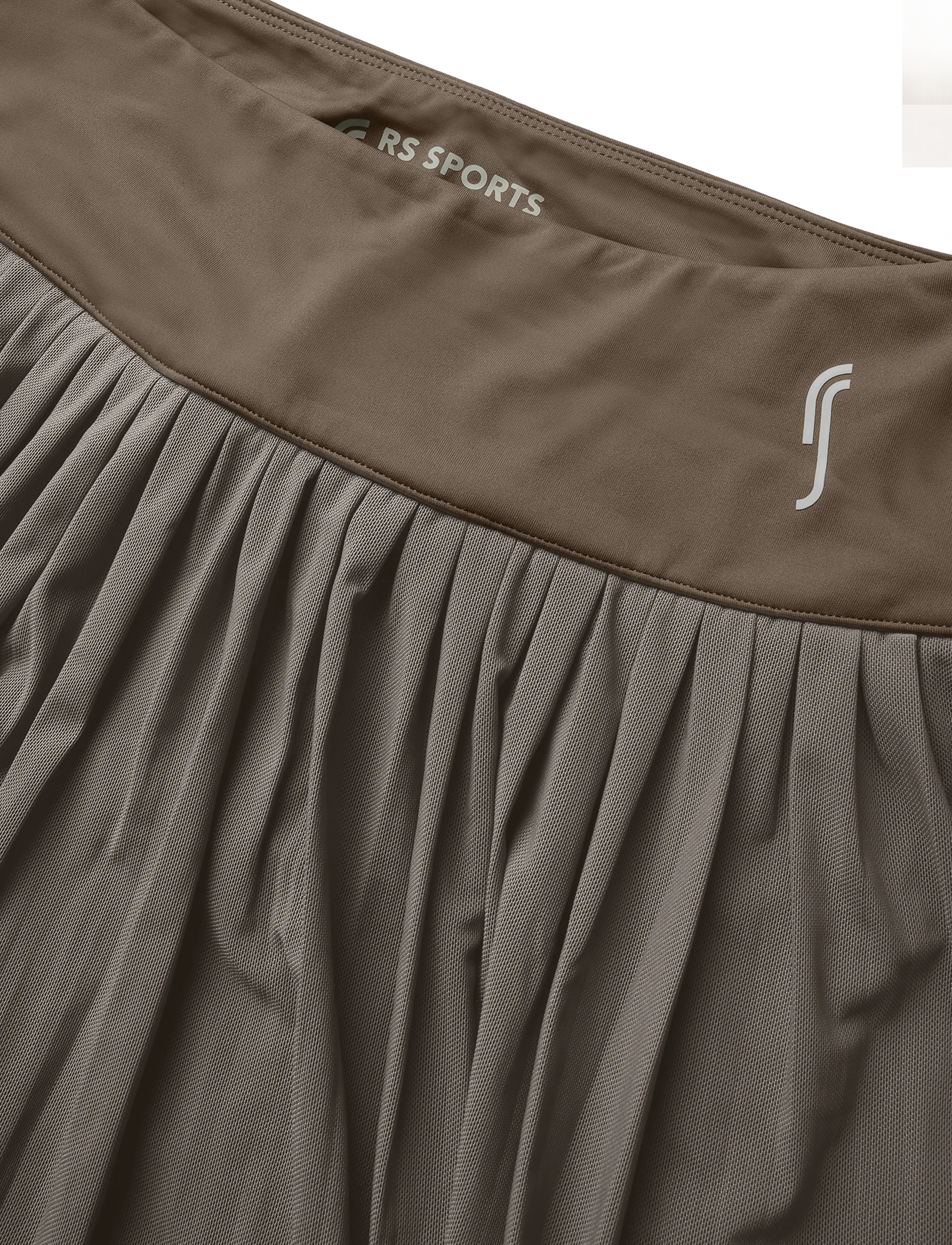 RS Sports - Women's Court Pleated Skirt - Mesh (Brown/White,M,st) - kjoler & nederdele - brown/white - 2