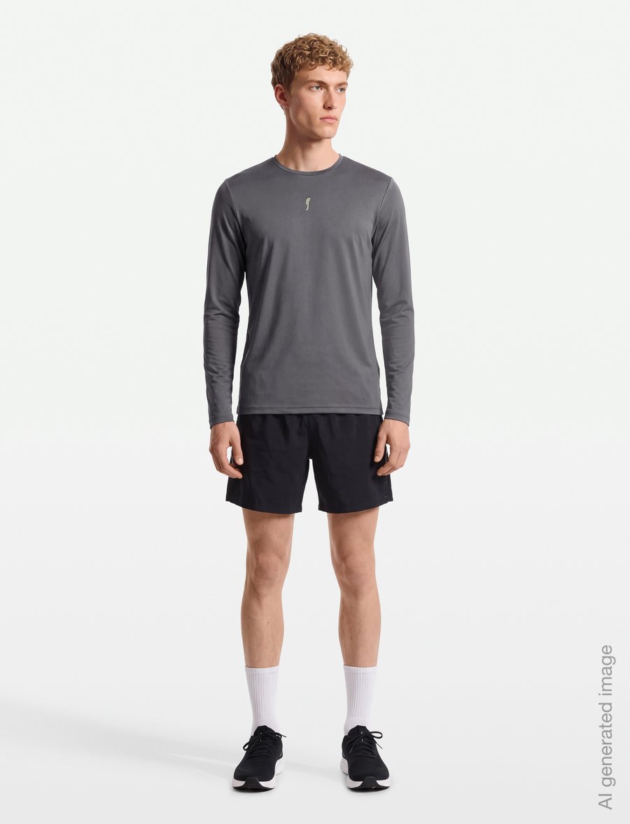 RS Sports - Men's Performance Long Sleeve REC (Deep Grey/Ace Yellow,XL,st) - langærmede t-shirts - deep grey/ace yellow - 0