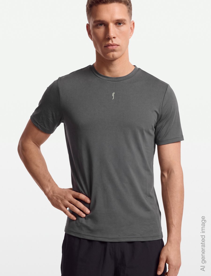 RS Sports - Men's Performance Tee REC - t-särgid - deep grey/ace yellow - 3