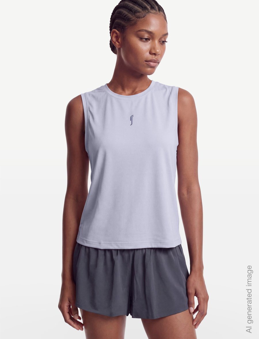 RS Sports - Women's Relaxed Tank - Mesh REC (Ace Purple/Solid Purple,XL,st) - débardeurs - ace purple/solid purple - 3