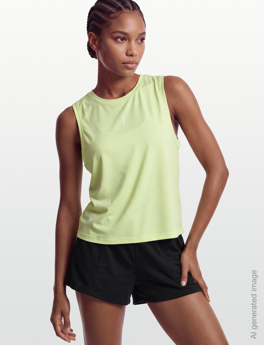 RS Sports - Women's Relaxed Tank - Mesh REC (Ace Yellow/White,L,st) - Õlapaeltega pluusid - ace yellow/white - 3
