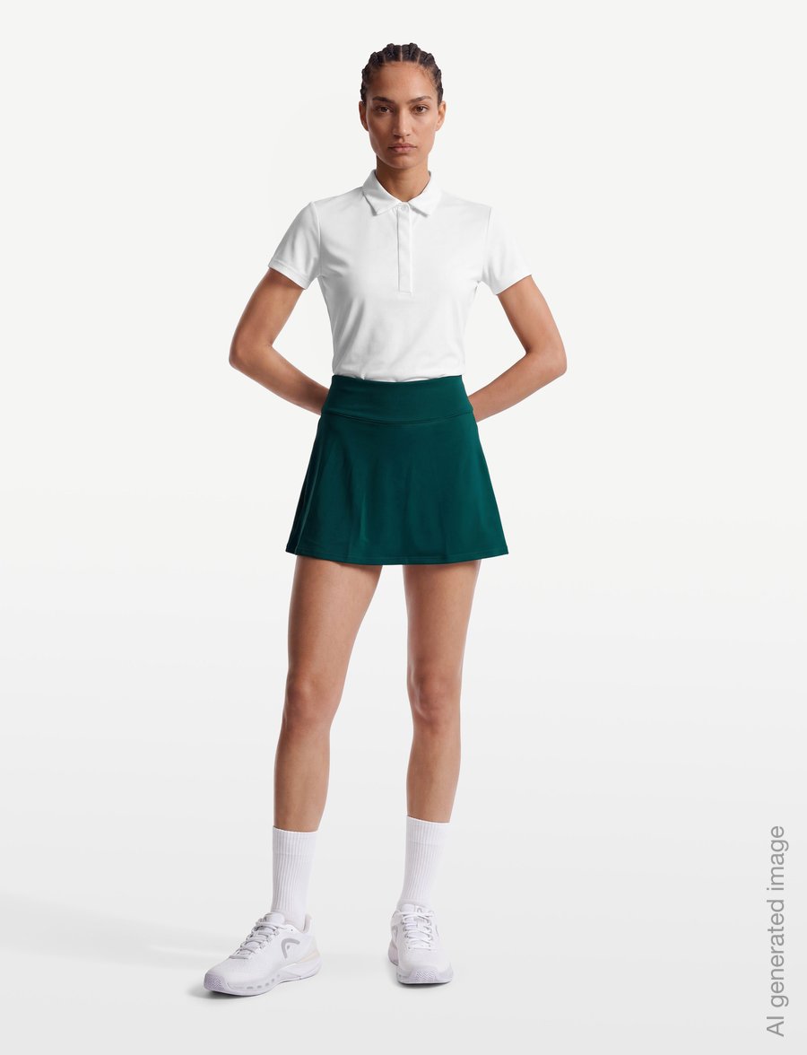 RS Sports - Women's Flared Court Skirt (Deep Teal/White,M,st) - kleider & röcke - deep teal/white - 0