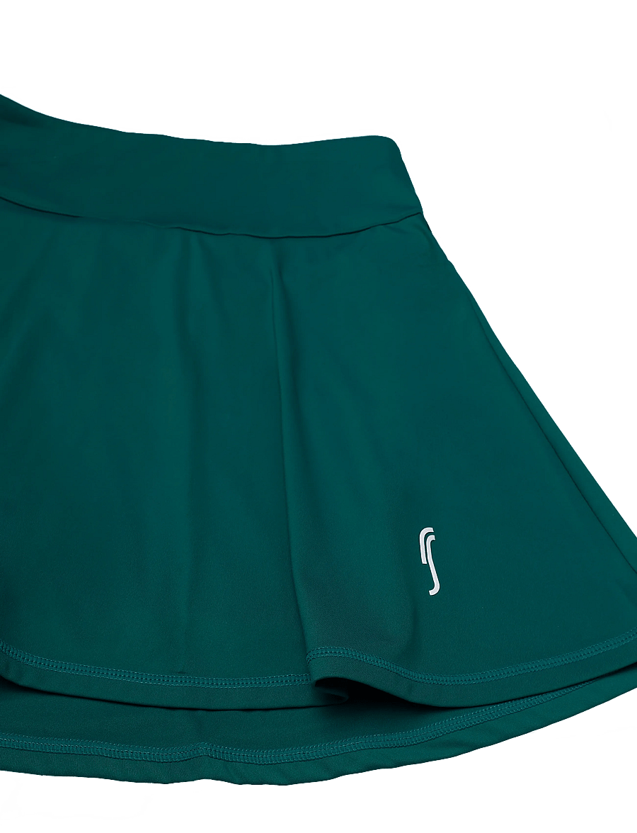 RS Sports - Women's Flared Court Skirt (Deep Teal/White,XL,st) - deep teal/white - 2