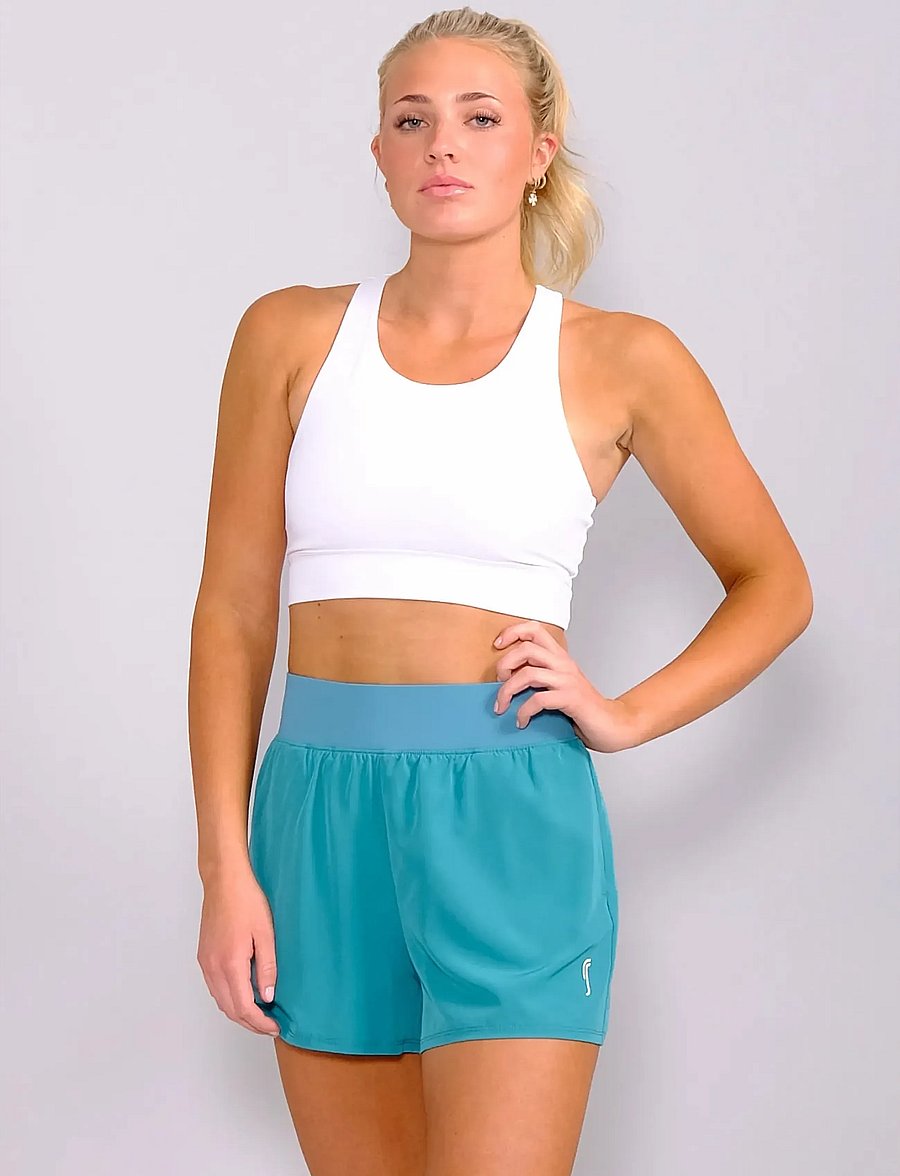 RS Sports - Women's Performance Court Shorts - 2 in 1 with Ball Pockets REC - træningsshorts - striking teal - 0