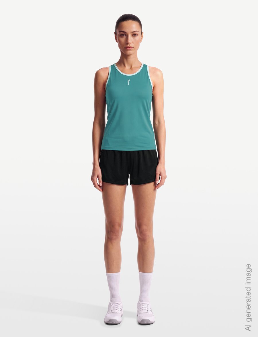 RS Sports - Women's Performance Racerback - Mesh REC (Striking Teal/White,M,st) - tank tops - striking teal/white - 0