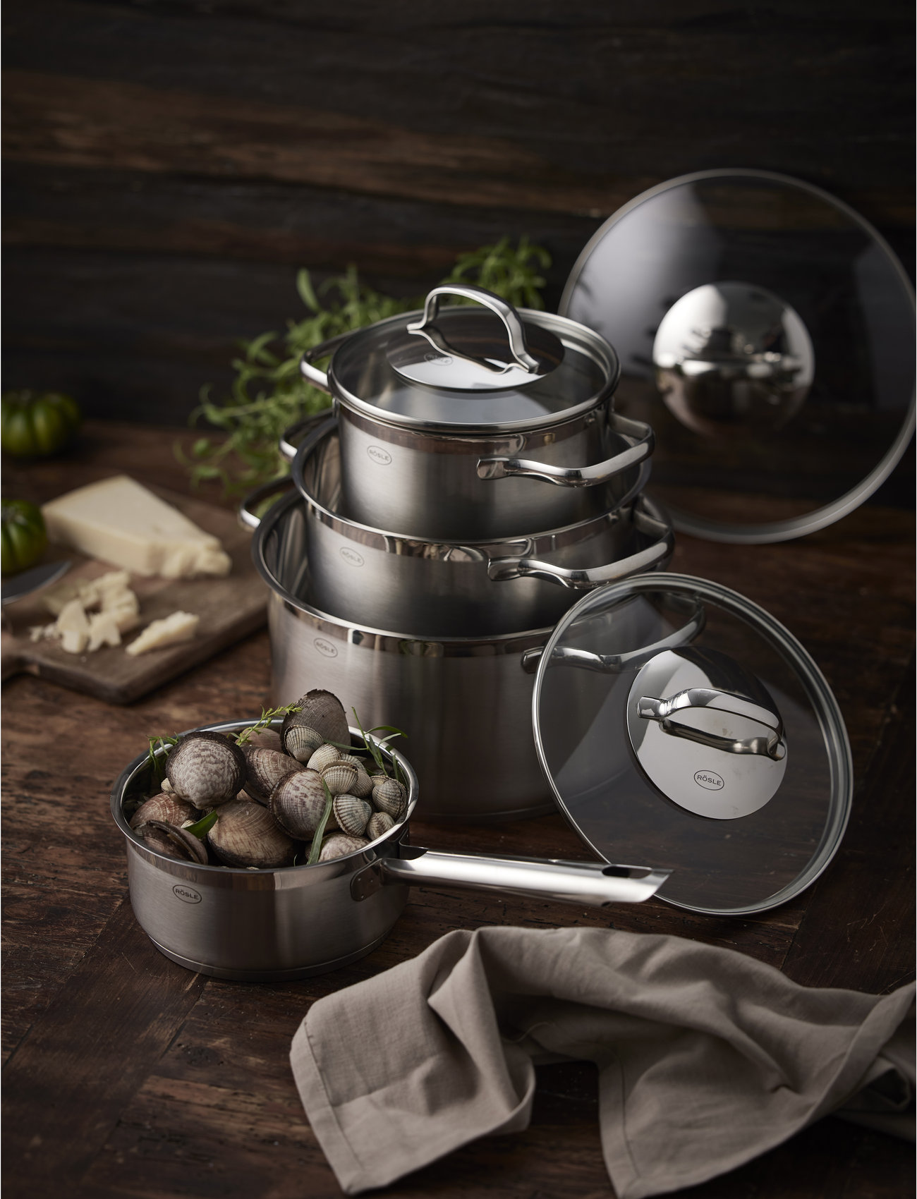 Rösle - Cookware set with glass lid Elegance 7 parts - saucepan sets - metal - 1