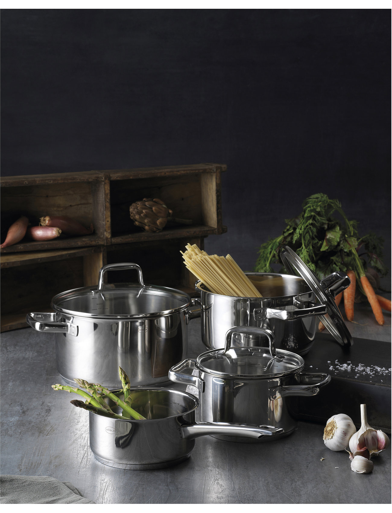 Rösle - Cookware set with glass lid Moments 7 parts - saucepan sets - metal - 1