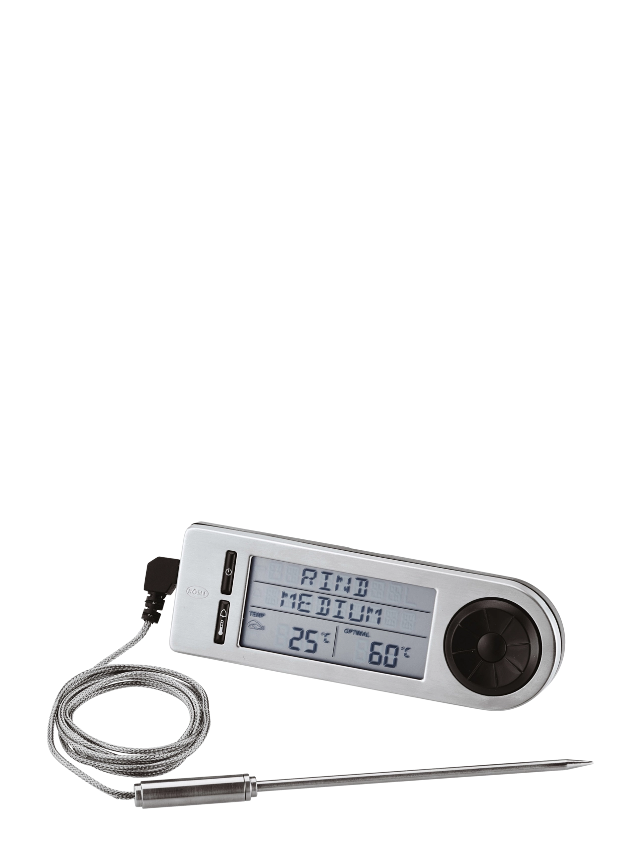 Rösle Stegetermometer, Termometer og timer, Sølv, Str: 14.5 cm
